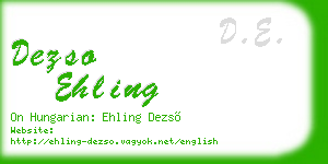 dezso ehling business card