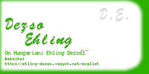 dezso ehling business card